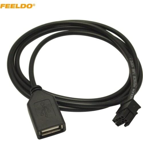 FEELDO Car Audio Female USB Cable Adapter 4Pin Connector For Chery Qiyun/Fulwin CD Player USB Wire #HQ5663