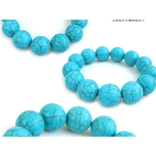 New Fashion Unisex Gift 12mm Round stone howlite Bead Bracelet No metal elasticity Adjustable Handmade 20cm 7.8inch