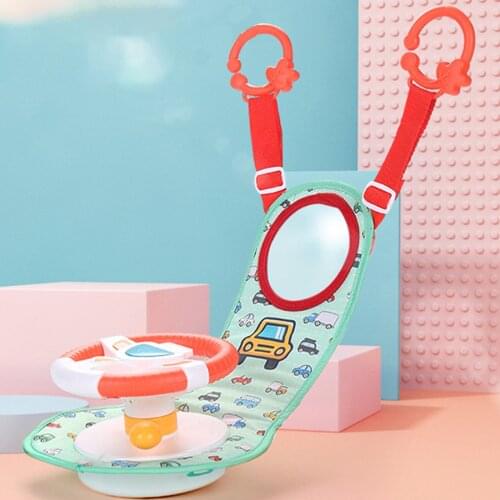 Baby Car Seat Toys for Infants with Mirror Carseat Back Seat Toys Steering Wheel with Music Lights and Driving Sounds