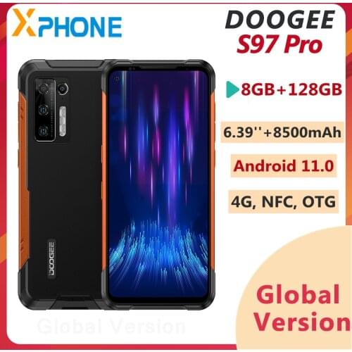 DOOGEE S97 Pro Rugged Phone 8GB 128GB 8500mAh Android 11 48MP Quad Camera Octa Core Support 4G NFC OTG Wireless Charging