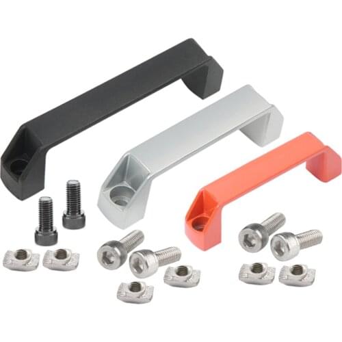 90 / 120 / 150mm Aluminum Alloy Cabinet Door Handle for 2020 3030 Aluminum Profile Industrial Equipment Handle Toolbox Handle