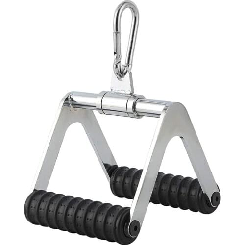 Double D Row Handle Cable Attachment,V Shaped Press Down Bar with Rotation,Tricep Press Down Gym Cable Attachment