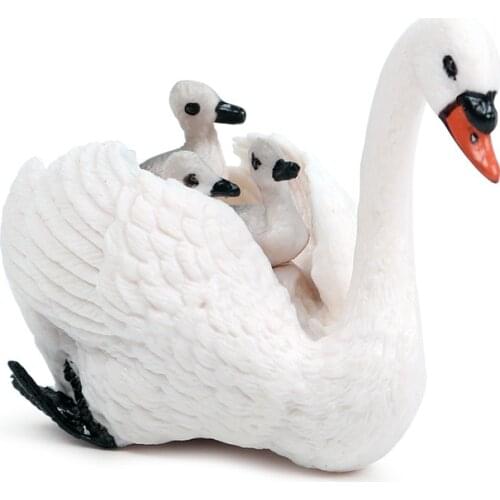Black/White Goose Animal Figure Collectible Toys Farm Animal Cognition Action Figures Kids Plastic Cement Toys