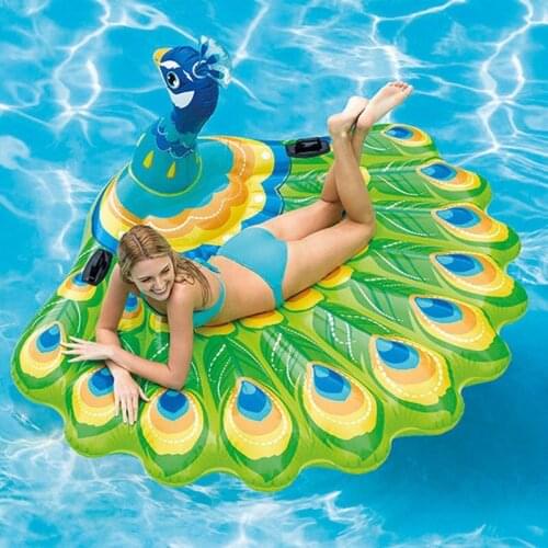 Giant Inflatable Peacock Swimming Float Pool Float Ride-On Swimming Ring Adults Children Water Holiday Party Toys Piscina