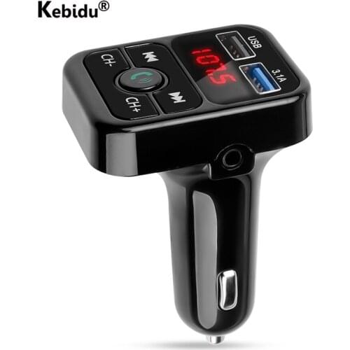 Kebidu Bluetooth Handsfree Car Kit Dual USB Car Charger Audio Receiver Voltage Display Mobile Phone Charger Auto MP3 Player