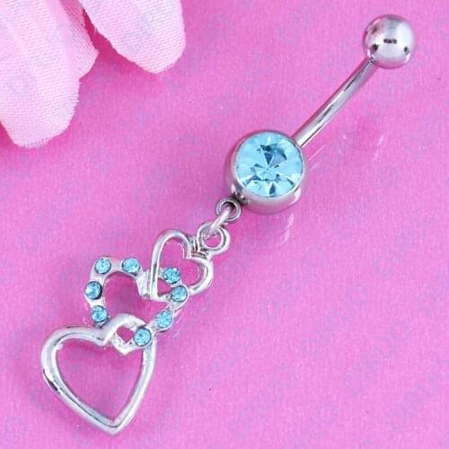 Heart Belly navel ring lady jewelry body piercing jewelry Navel bar 316L Surgical Steel nickel-free