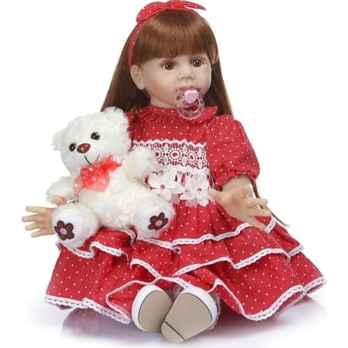 Reborn baby toddler girl dolls 24" 60cm silicone vinyl reborn dolls lifelike children gift toy bebes reborn bonecas