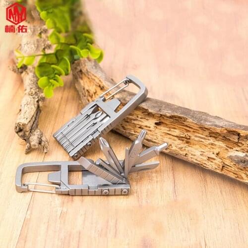 1PCS Stainless Steel 11 In 1 Multifunctional Screw Tool Portable Bottle Opener Outdoor Ruler Portable Keychain