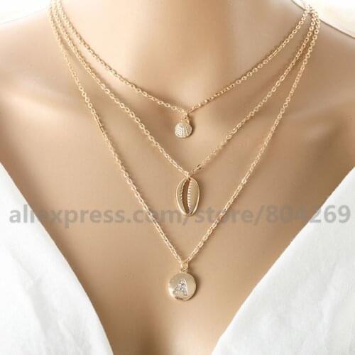 Fashion Style Multi Layers Trendy Women Shell Necklace High Quality Women Fashion Pendant Necklace