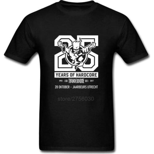 Mens Design Own T Shirts 25 Years Of Harcore Thunderdome 1992-2017 Short Sleeve T-Shirt Male Crewneck Short TShirts suprem
