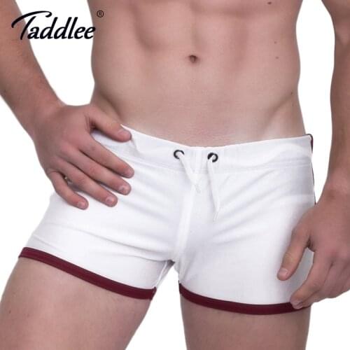 Taddlee Brand Mens Running Sports Shorts Boxer Trunks 2017 Summer Short Pants Bottoms Men Gym Low Rise Gym Workout Shorts Solid