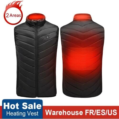 Winter Outdoor Men Electric Heated Vest USB Heating Vest Winter Thermal Cloth Feather Camping Hiking Warm Hunting Jacket New