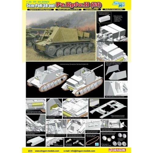 Dragon 6721 1/35 5cm PaK 38 auf Pz.Kpfw.II (Sf) Model Kit