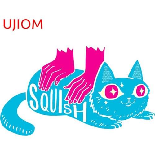 UJIOM Cartoon Squish Cat Wallstickers Kids Bedroom Decoration Wallpaper Home Room Decor Waterproof Sticker Wall Poster Decals