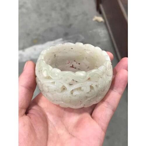 Natural 7A white jade bangles hollow handcarved jadeite bracelets jade bangles jade jewelry bracelets for women charm bracelet