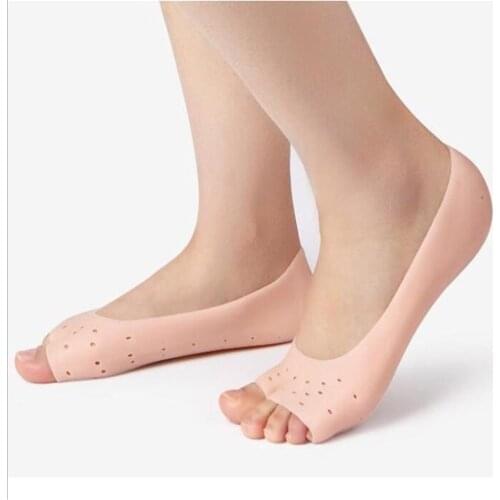 2pcs Soft Silicone Moisturizing Gel Socks For Foot Care Protector Relieve Dry Cracked Peeling Heels Shoes Insole Pedicure