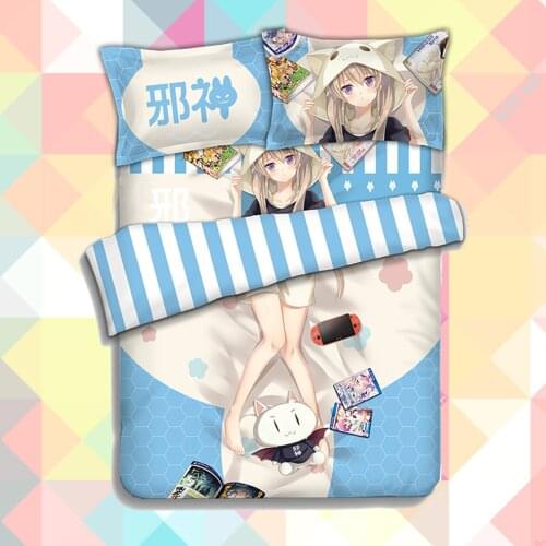 New Anime Cartoon Four Rhythm Across the Blue Quilt Cover Soft Printed Bedding Set With Pillow Cases Duvet Cover Set 201600304