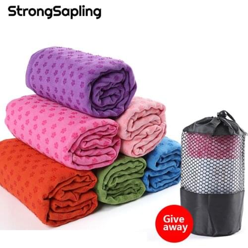 Yoga Blankets Non Slip Yoga Mat Cover Towel Blanket Sports Travel Foldable Gym Fitness Exercise Pilates PVC Plum Dot Yoga Towel