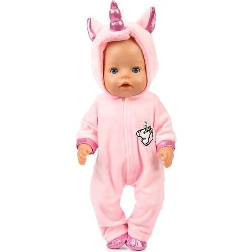 D&B Doll clothes for 43cm Baby New born doll unicorn set reborn baby doll Christmas clothes Unicornio outfit for doll