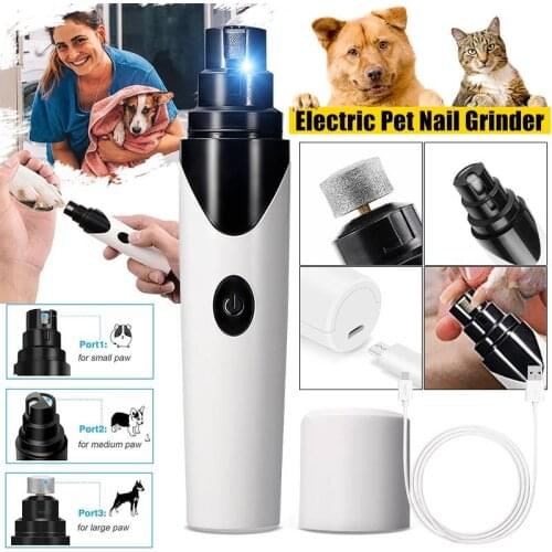 Rechargeable Pet Nail Grinder Dog Nail Clippers Painless USB Electric Cat Paws Nail Cutter Claw Grooming Trimmer Sharpener Tools
