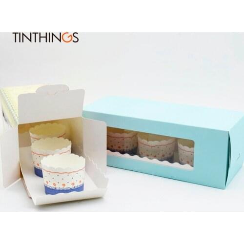 10PCS Cake Roll Box Cup Cake Muffin Gift Box Packaging Wedding Favors Kids Birthday Party Diy Home Baking Paper Box Supplier