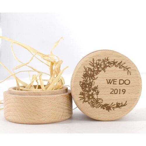 Lovers Couple Gifts for Valentines Day Customized Ring Box for Wedding Supplies Bride and Groom Name Custom Made Ring Holder