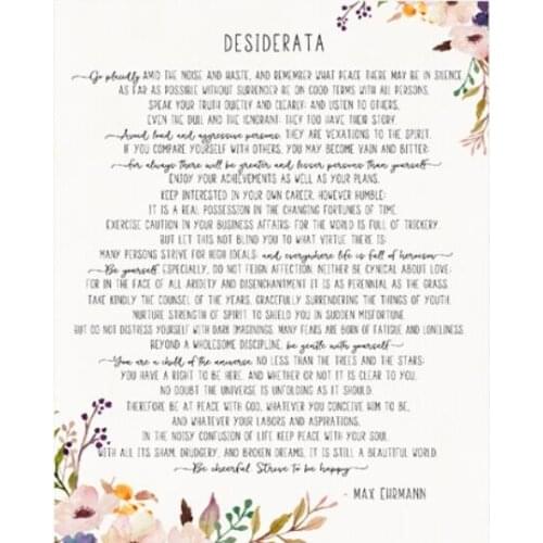 Max Ehrmann Poem - Desiderata Art Print Silk Poster Home Wall Decor 24x36inch
