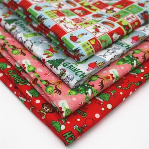 Half yard 45*140cm cartoon Christmas character print polyester cotton patchwork fabric mask 292