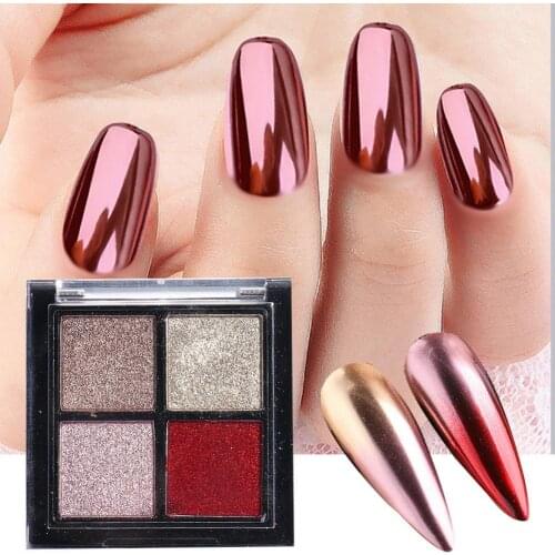 Nail Art Powder Glitter Long Lasting Colorful Chrome Mirror Pigment Nails Decorations DIY Powder for Makeup