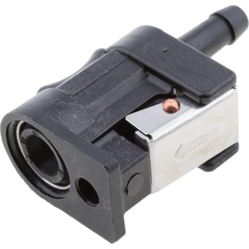 Black Fuel Hose Line Tank Connector for Yamaha Outboard Motor 6mm 1/4 Male Fuel Line Connector Fittings Engine Side Dropship