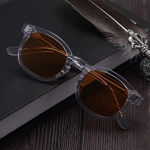 Yellow Handmade Polarized Sunglasses Men Acetate Sun Glasses Women Transparent Luxury Brand Optical UV400 Glasses Frame Eyewear