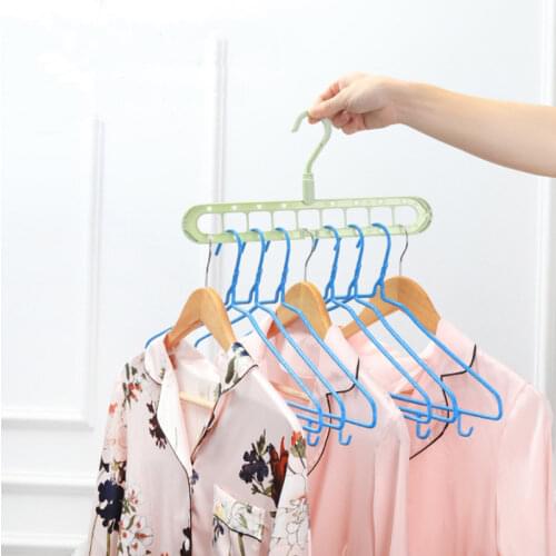 Drying Rack 9 Holes Multifunction Plastic Clothes Rack Drying Hanger Space Saving Storage Hangers Folding Racks Closet Organizer