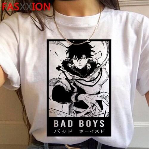 Asta Black Clover top tees male aesthetic graphic tees streetwear print japanese tshirt tumblr white t shirt