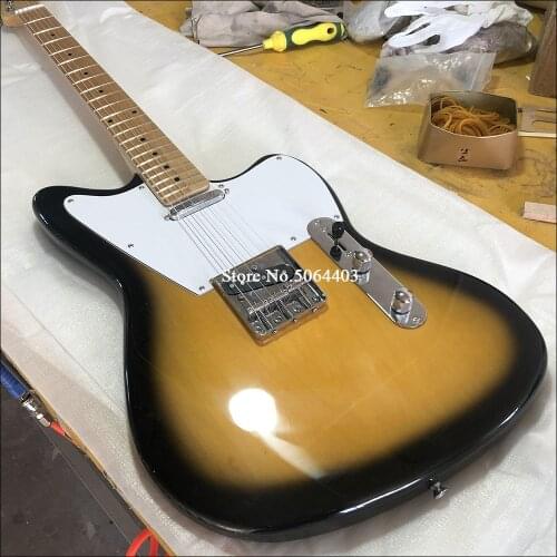 High quality 6 string electric guitar, maple neck, peach blossom core body, back string, postage