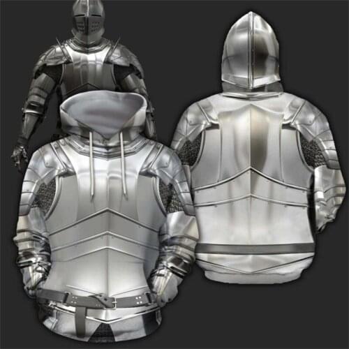 XS-7XL 3D All Over Printed armor Knights Templar Hoodie Harajuku Fashion Hooded Sweatshirt Cosplay costume Autumn Unisex hoodies