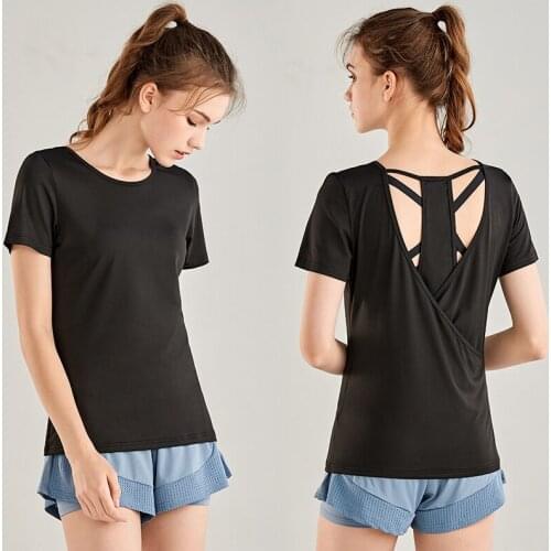 Women Summer T Shirts Fitness Short Sleeve Yoga Shirt Running Sport Shirt Loose Quick Dry Training Workout Gym Clothing S-XL