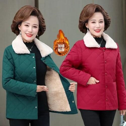 Women Cotton Coat New 2021 Autumn Winter Jackets Short Lamb Thicke Warm Jacket Parkas Outwear Plus Size 5XL Basic Mother Coats