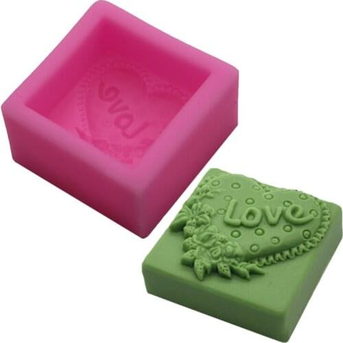 1pcs Silicone Model Cake Making Candles Handmade Soap Silicone Mold Soap Flower Heart-shaped Kitchen Accessories Sm108 Diy