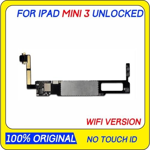 100% Original For iPad MINI 3 Motherboard Unlocked Mainboard Free iCloud Logic Board Without Touch ID With All Chips