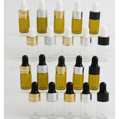 100 x 3ml Clear Mini Cute Glass Dropper Bottle Jars Vials With Pipette For Cosmetic Perfume Essential Oil Bottles Piepette Vials
