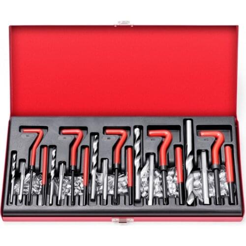 131 Pcs Metric Thread Repair Tool Drill Helicoil Repair Kit for Repairing M5 M6 M8 M10 M12 Internal Screw Holes T21E