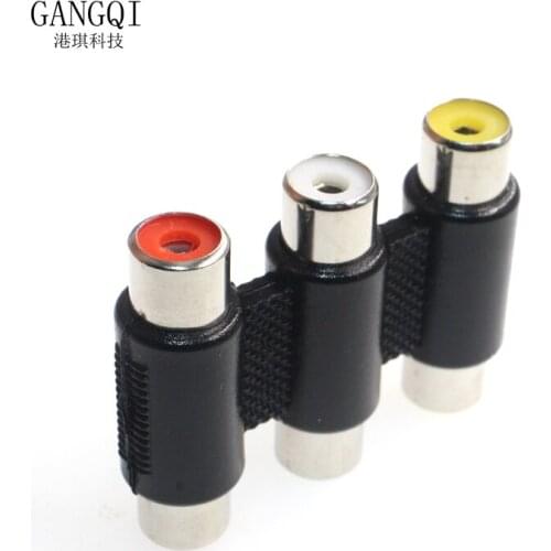 2pcs/5pcs Multi-Functional Audio Video Connector 3 RCA AV Coupler Mini 3RCA Female To Female Adapter Socket Extension Converter