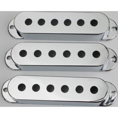 3 pcs/set Silver Single Coil Guitar Pickup Cover 48 50 52mm Pole Spacing Guitar Accessories Parts Chrome