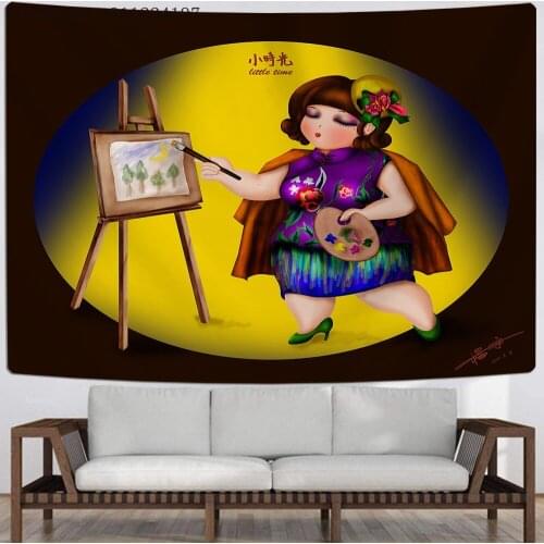 3d Print Fat And Funny Woman Pattern Cartoon Tapestry Wall Decor Art Home Room Decor Room Decoration 5 Size 150X200CM