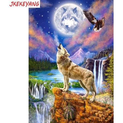 5D DIY square/round Diamond painting Wolf and eagle Cross Stitch Diamond Embroidery Pattern Rhinestone J2627