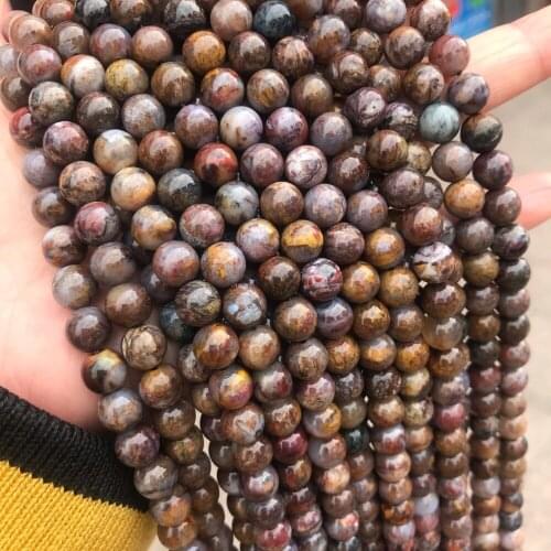 6/8/10mm Natural Pietersite Stone Beads Round Loose Peter Stone Beads Form Namibia For DIY Jewelry Making Bracelet Accessories