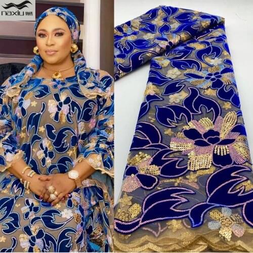 Madison African Sequins Velvet Lace Fabric 2021 High Quality Lace Material French Tulle Nigerian Lace Fabrics For Wedding