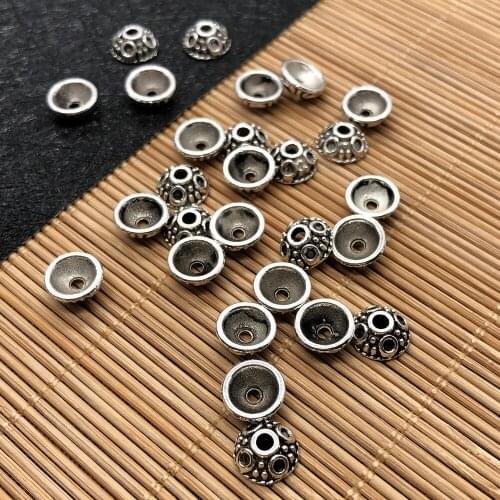 8x8x3mm20pcs Tibetan Silver Plated Flower End Beads Caps Charms Jewelry Making Supplies Zinc Alloy Small Bead Caps Free Shipping