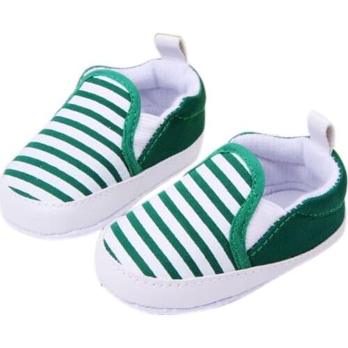 Baby First Walkers Shoes Kids Soft Bottom Walking Shoes Boy Girl Striped Anti-Slip Sneakers 3 Colors