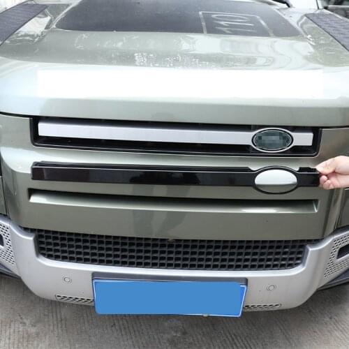 For Land Rover Defender 90 110 2020-21 Car Modification ABS Black Car Front Grille Trim Decoration Sticker Car Accessories